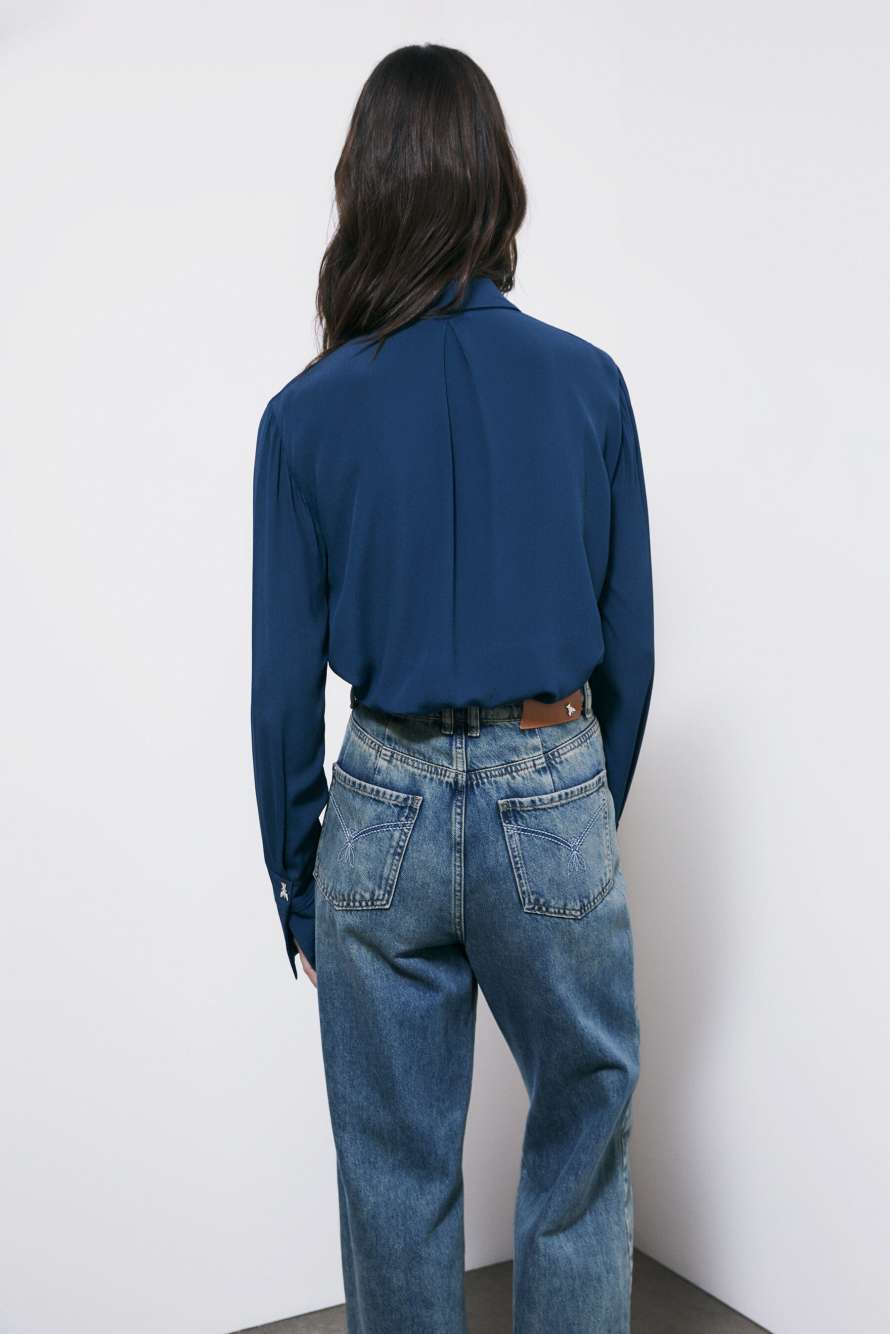 Soft viscose shirt, Blue, Patrizia Pepe