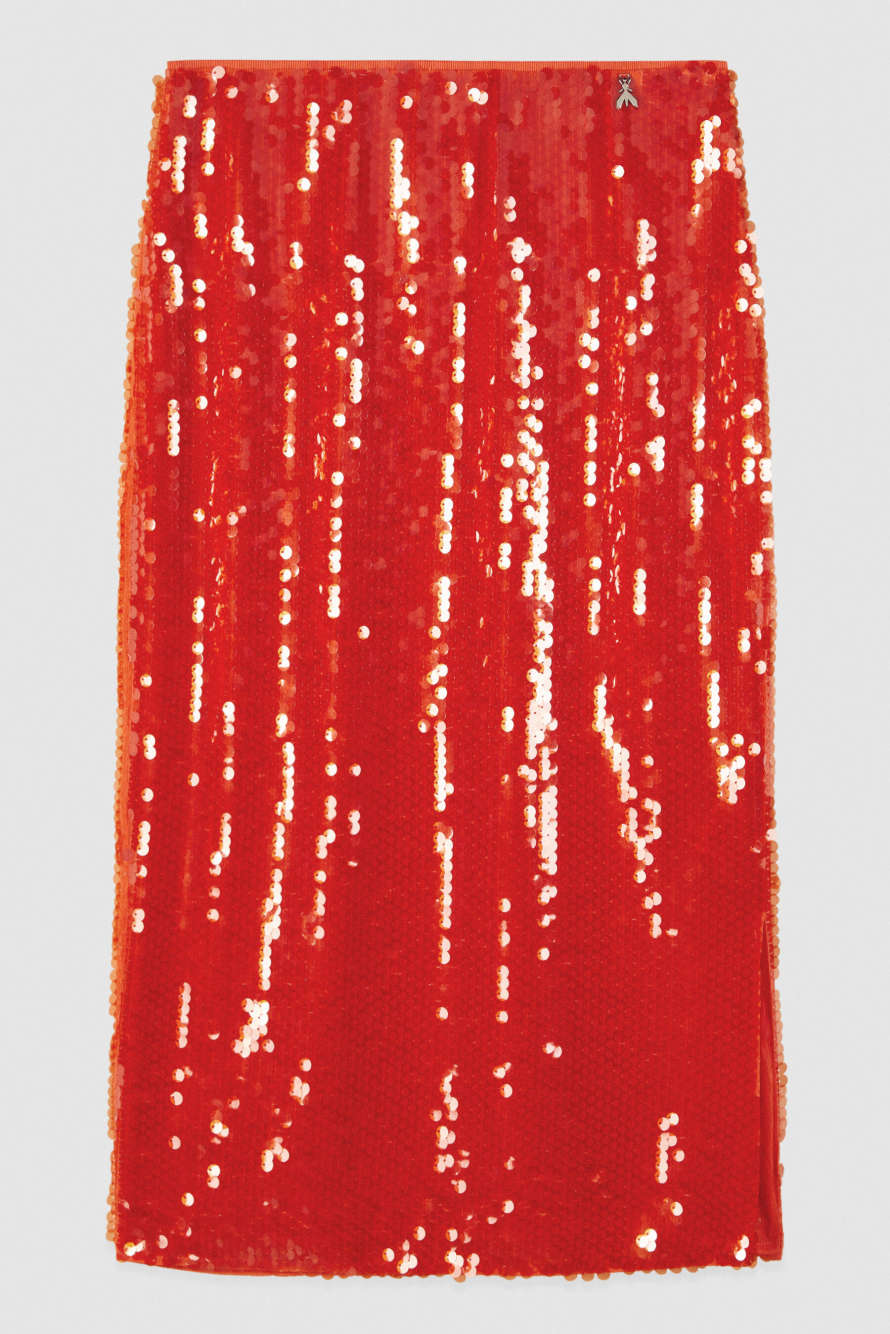 Sequin midi skirt, Red, Patrizia Pepe