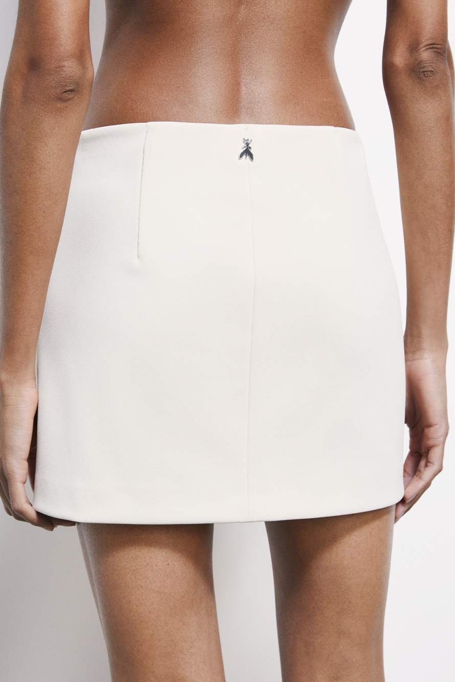 Tailored twill miniskirt, White, Patrizia Pepe