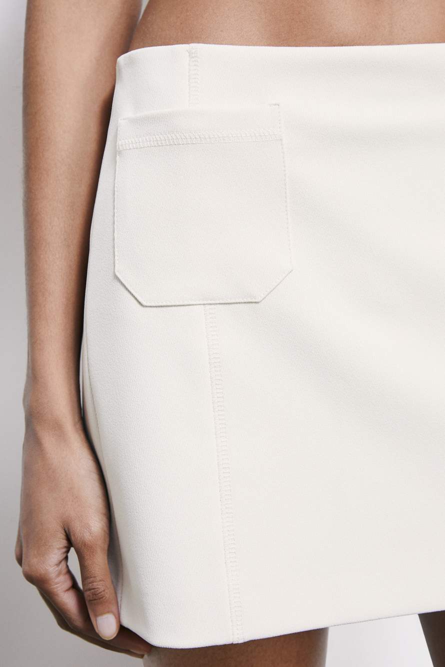 Tailored twill miniskirt, White, Patrizia Pepe