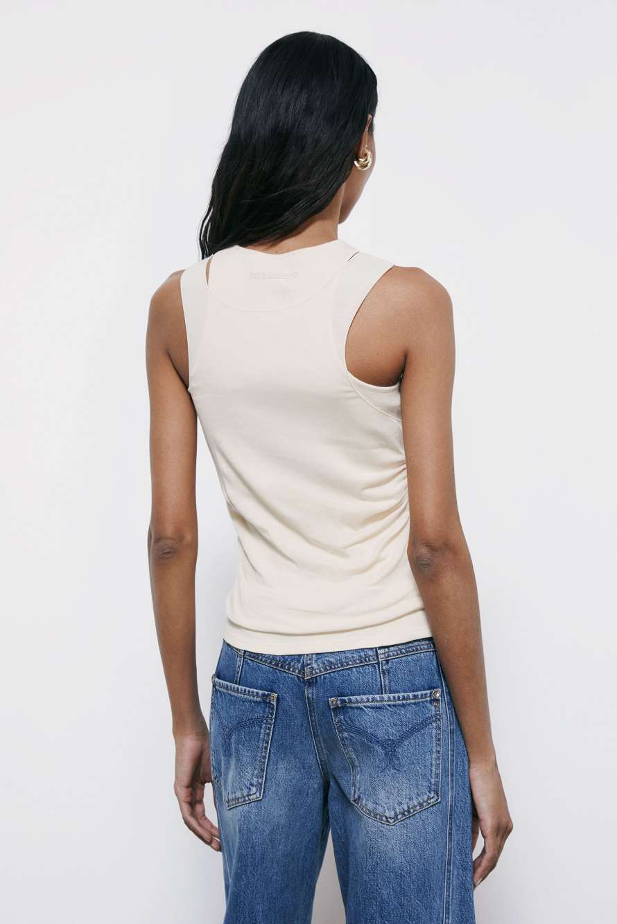 Двухслойный топ из джерси, Белый, Patrizia Pepe