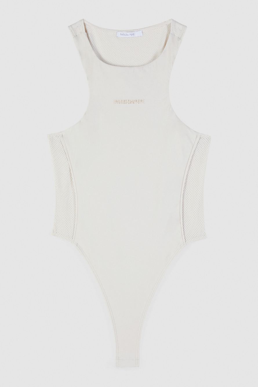 Sports body tank top, White, Patrizia Pepe