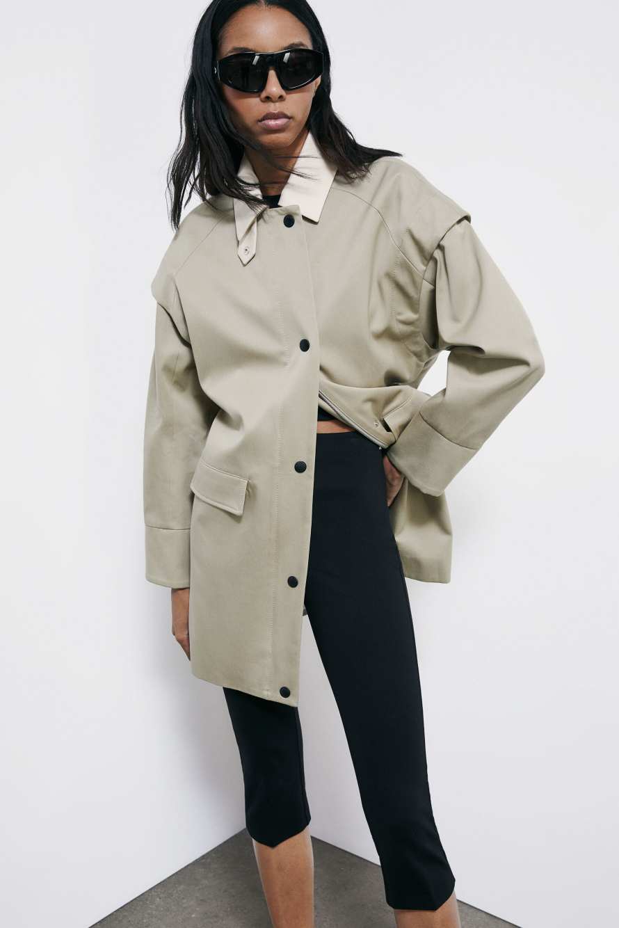 Структурированная парка из хлопка, Бежевый, Patrizia Pepe