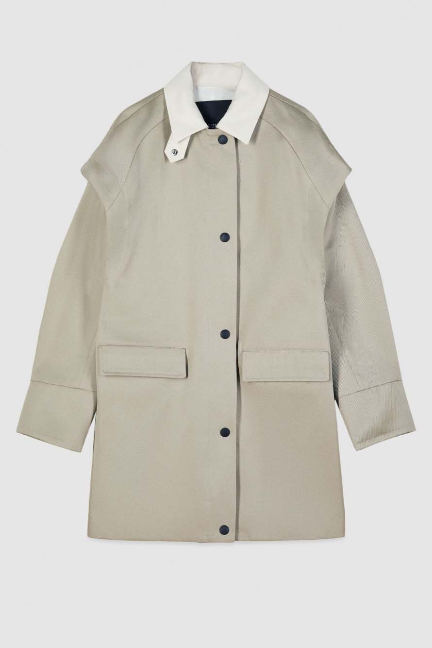 Структурированная парка из хлопка, Бежевый, Patrizia Pepe