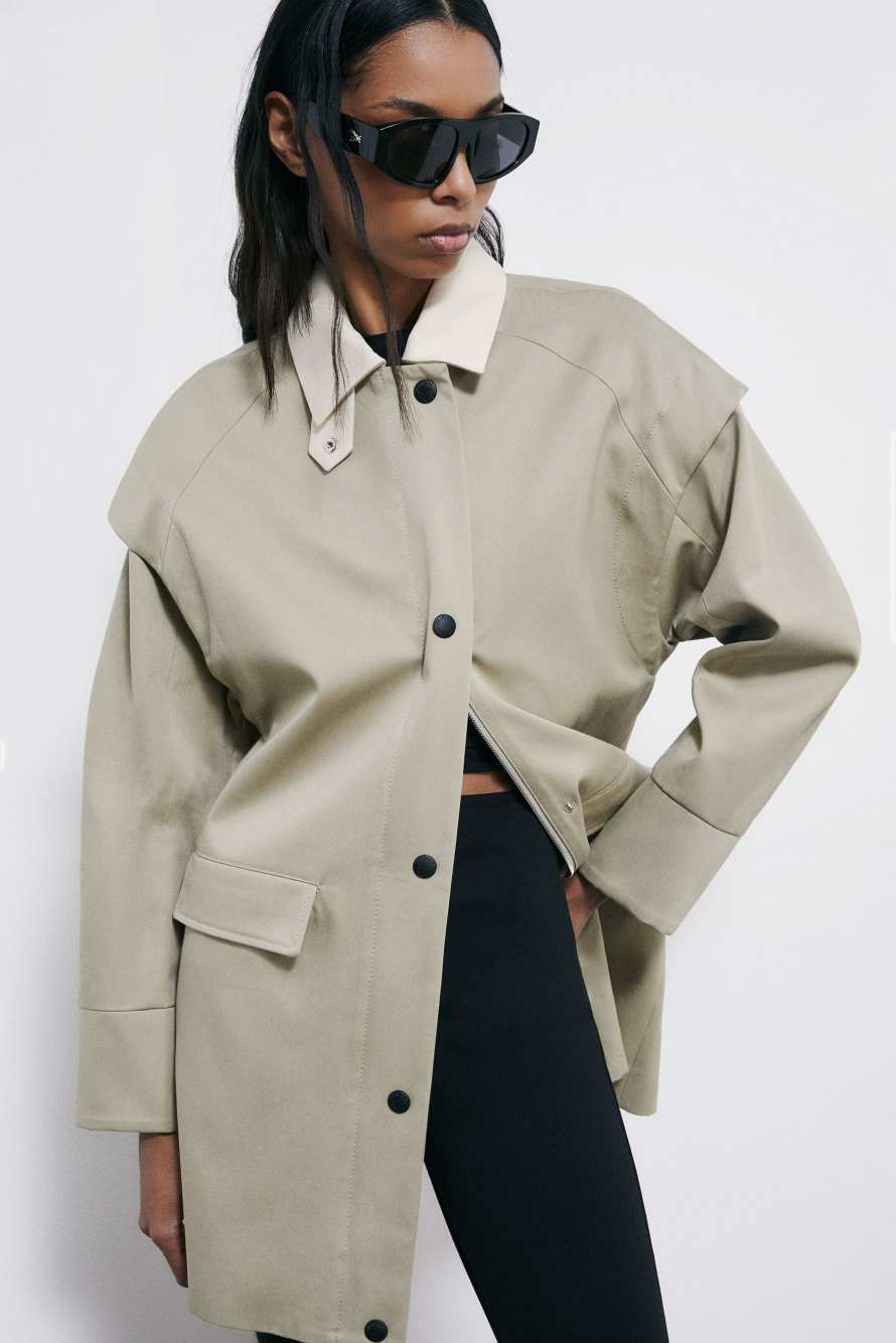 Структурированная парка из хлопка, Бежевый, Patrizia Pepe