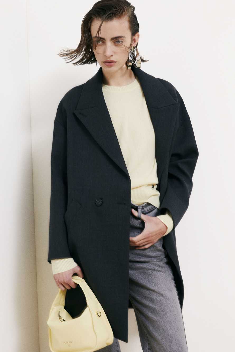 Double-breasted overcoat, Grey, Patrizia Pepe