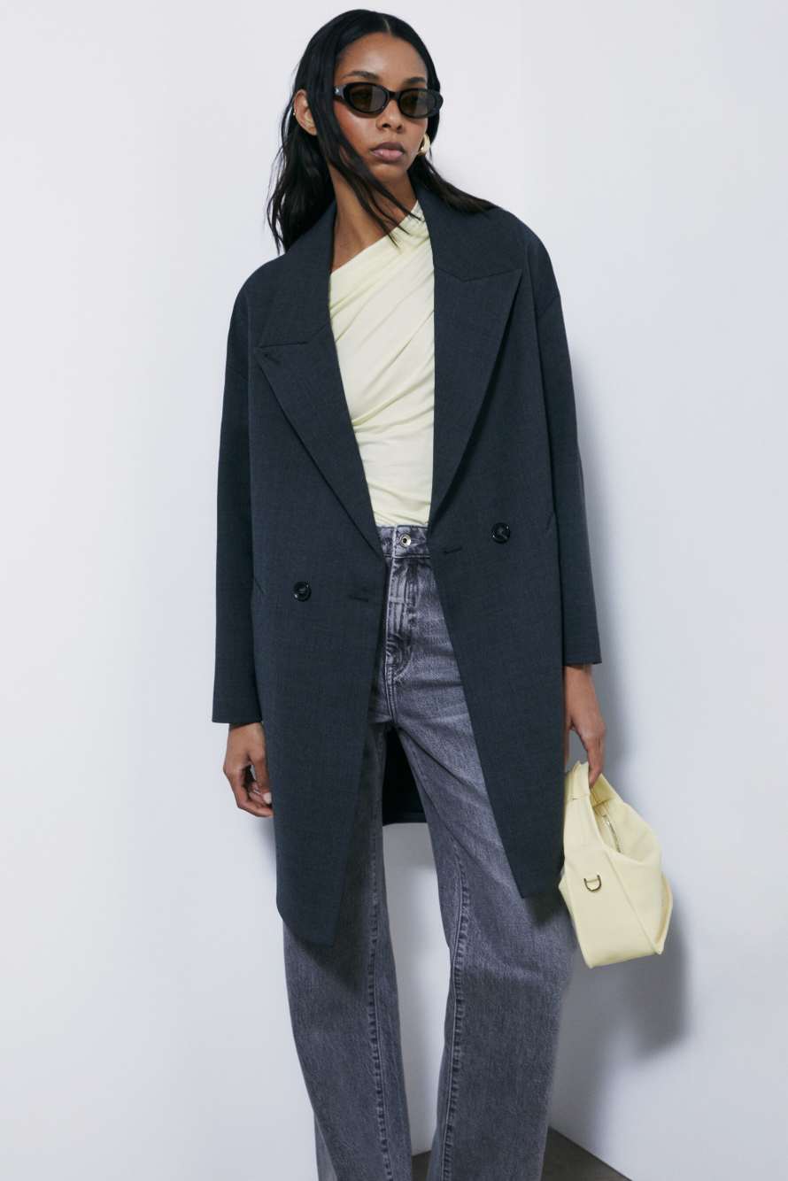 Double-breasted overcoat, Grey, Patrizia Pepe