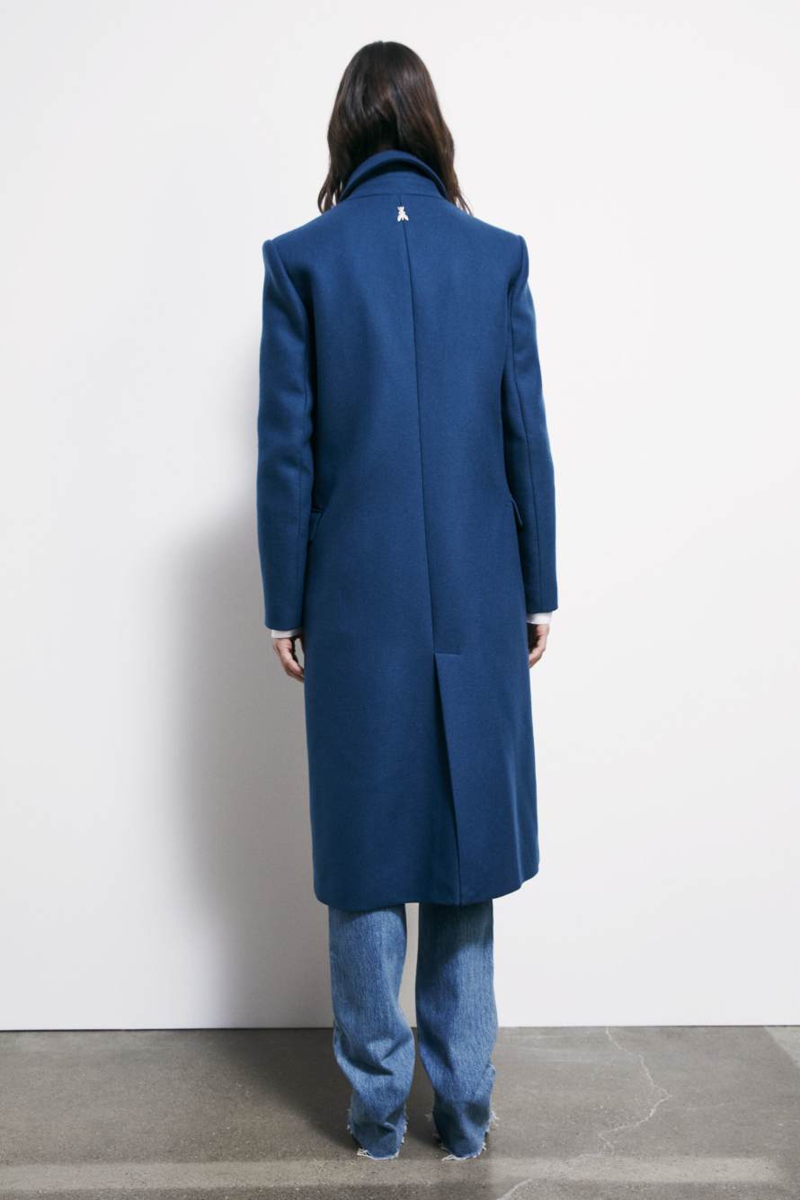 Long double-breasted coat, Blue, Patrizia Pepe