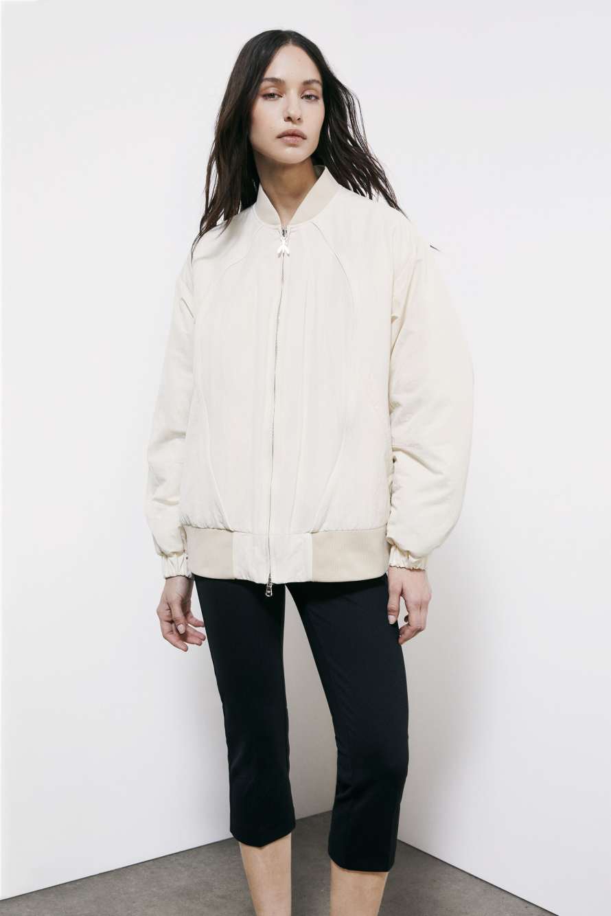 Blouson aviateur oversize, Blanc, Patrizia Pepe
