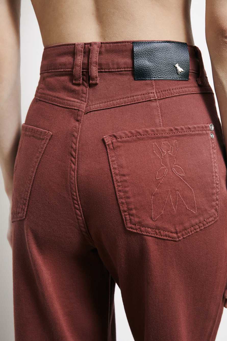 Straight high waist jeans, Brown, Patrizia Pepe