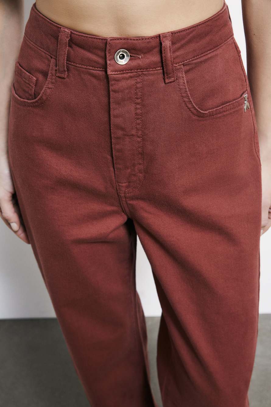 Straight high waist jeans, Brown, Patrizia Pepe