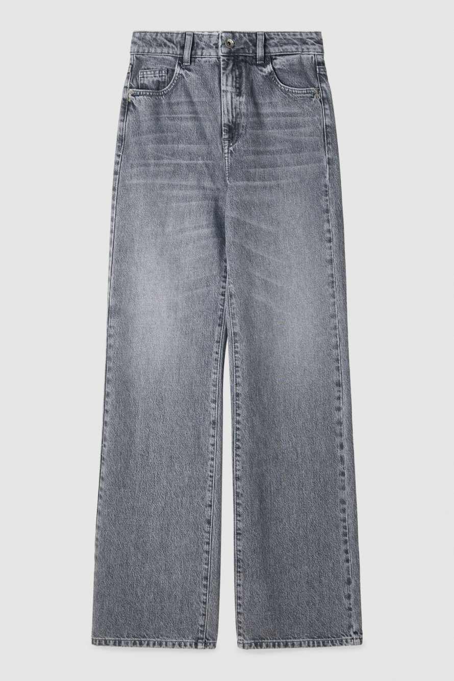 High-waisted regular fit jeans, Grey, Patrizia Pepe