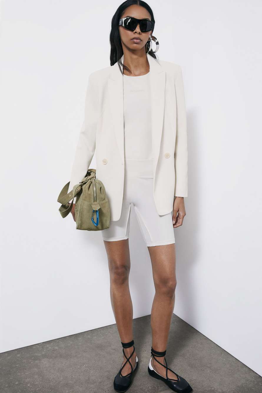 Cycling shorts in technical fabric, White, Patrizia Pepe