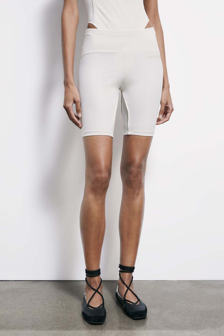 Cycling shorts in technical fabric, White, Patrizia Pepe