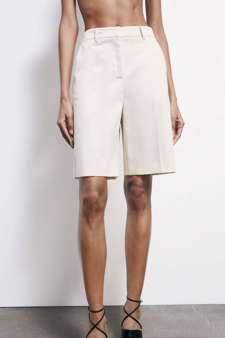 Cotton tailored Bermuda shorts, White, Patrizia Pepe