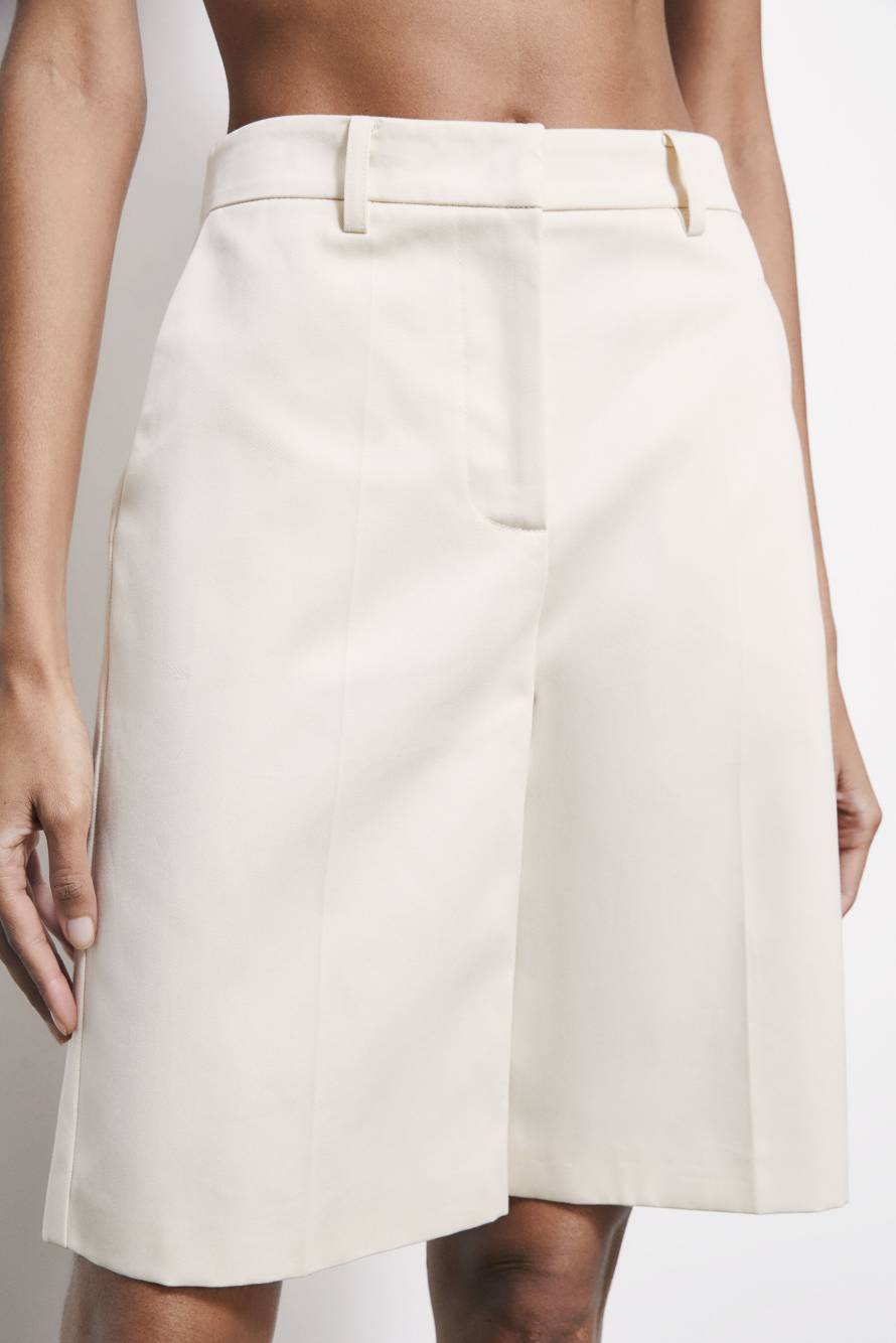 Cotton tailored Bermuda shorts, White, Patrizia Pepe