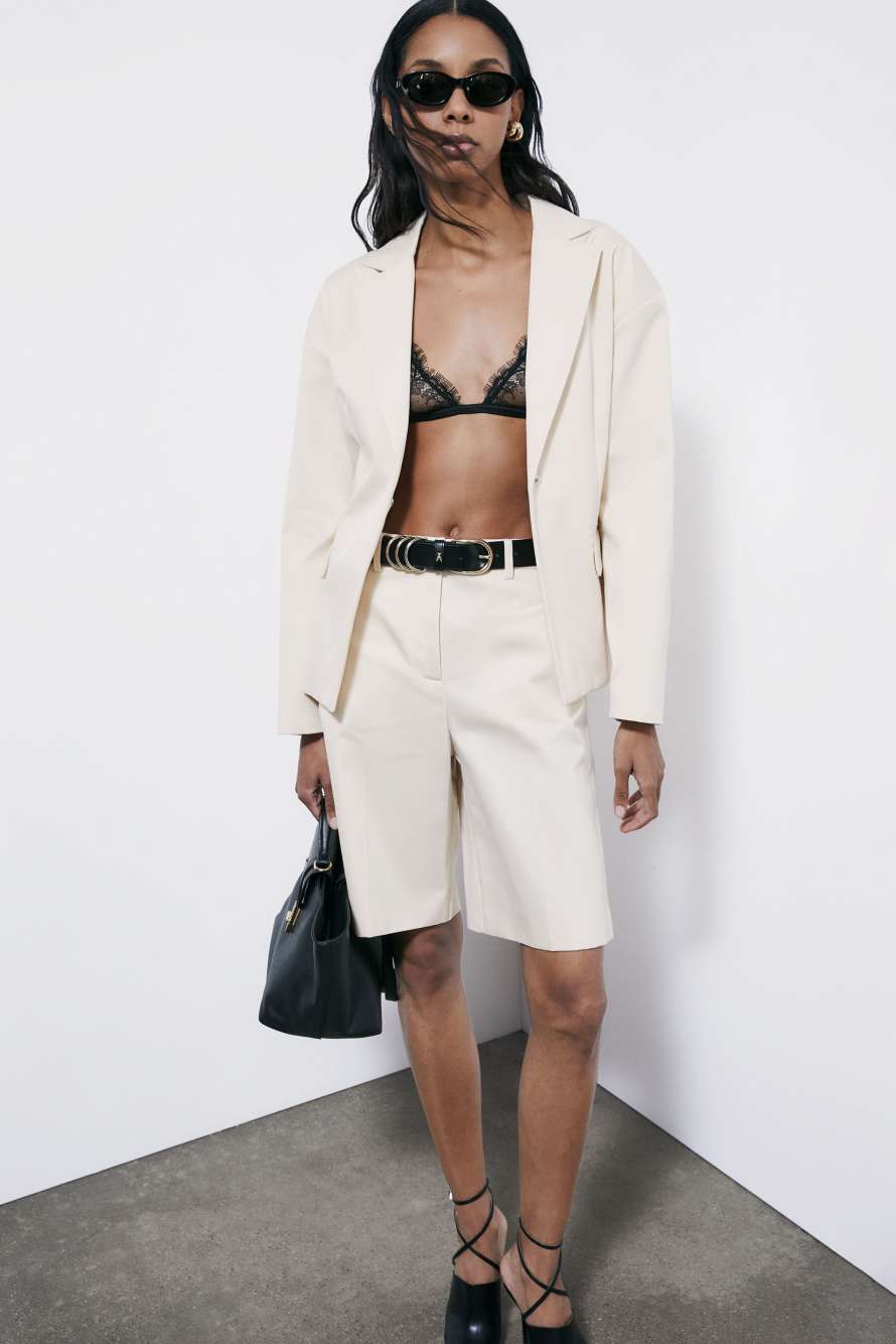 Cotton tailored Bermuda shorts, White, Patrizia Pepe