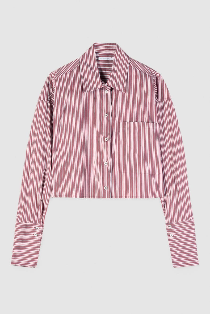 Striped poplin cropped shirt, Stripes, Patrizia Pepe
