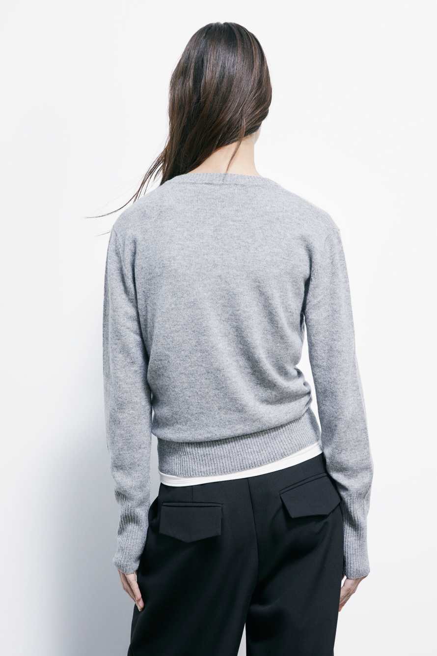 Crew neck cashmere sweater, Grey, Patrizia Pepe