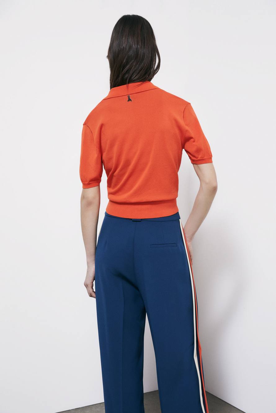 Light knit polo shirt, Orange, Patrizia Pepe