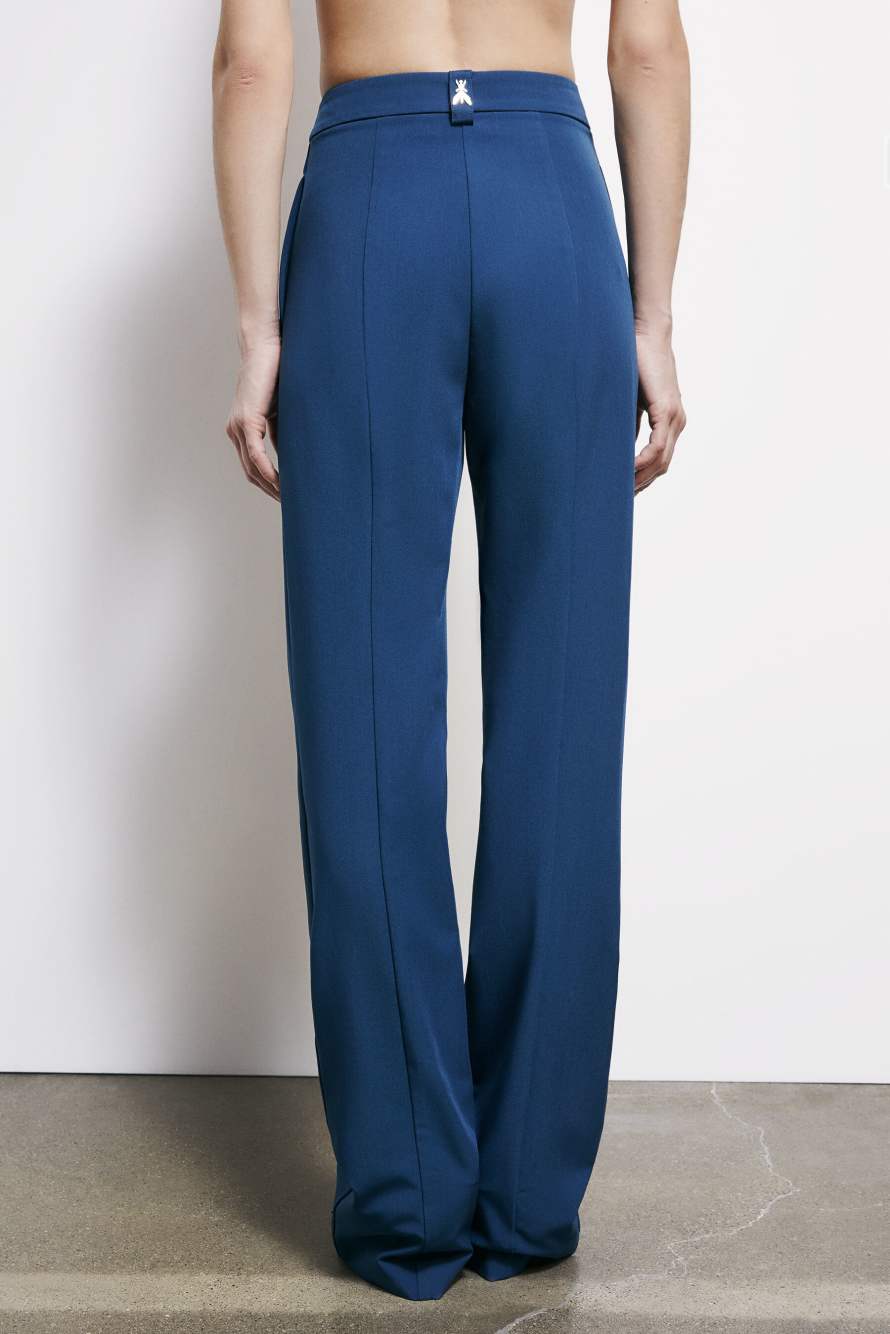Viscose slim pants, Blue, Patrizia Pepe