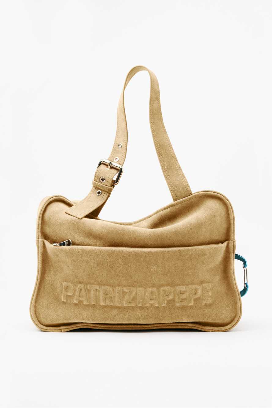 Sac shopping en daim (IM)PERFECTION, Beige, Patrizia Pepe