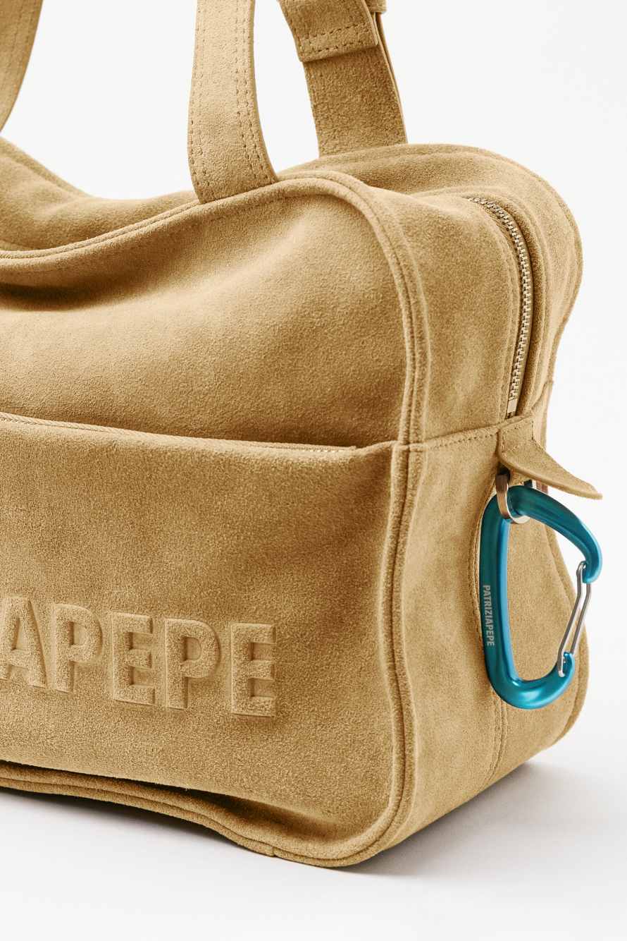 Sac shopping en daim (IM)PERFECTION, Beige, Patrizia Pepe