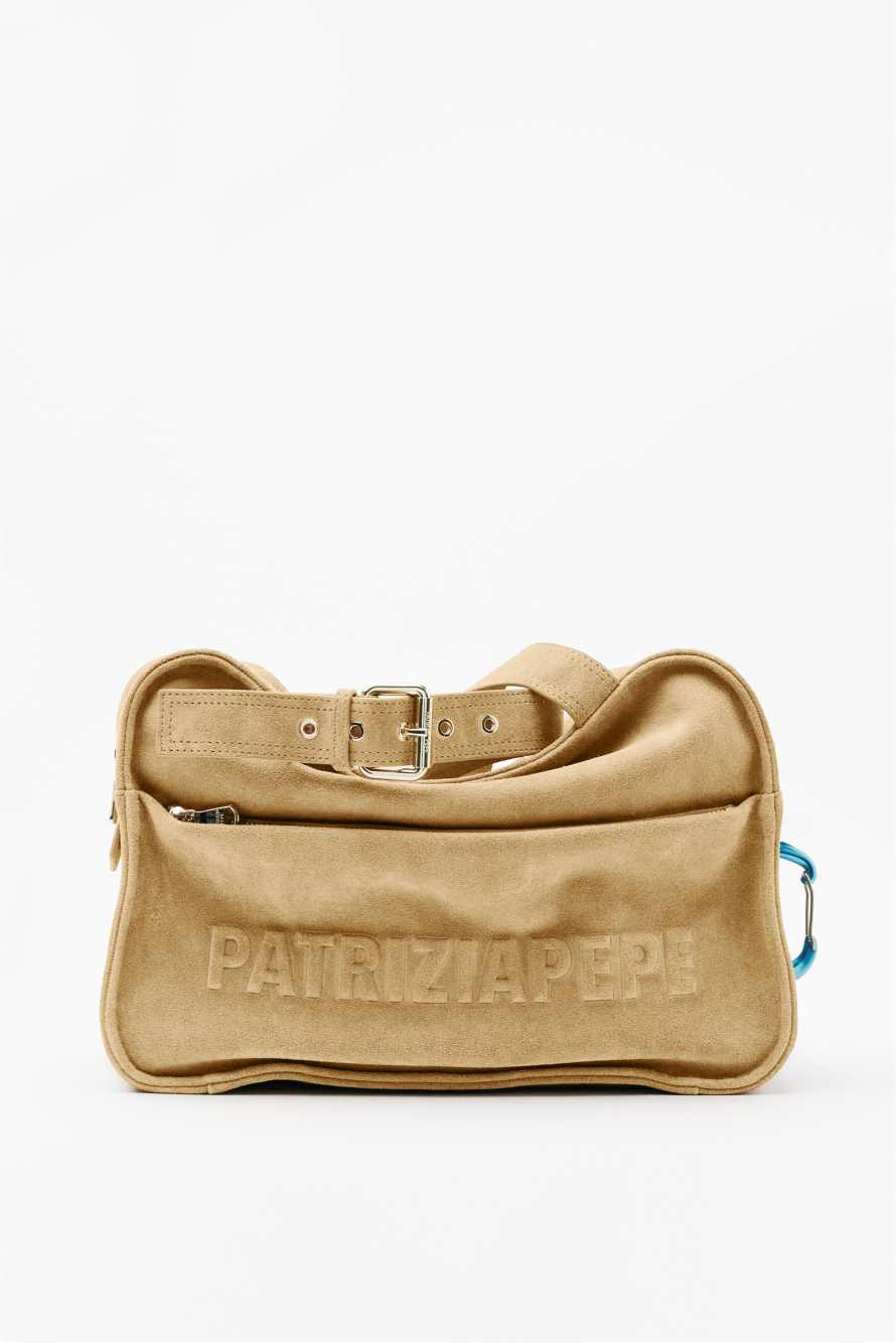 Sac shopping en daim (IM)PERFECTION, Beige, Patrizia Pepe