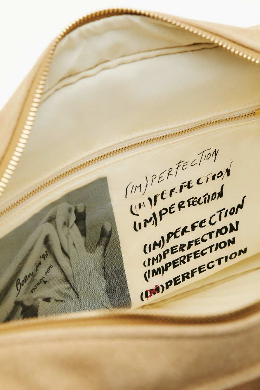 Sac shopping en daim (IM)PERFECTION, Beige, Patrizia Pepe