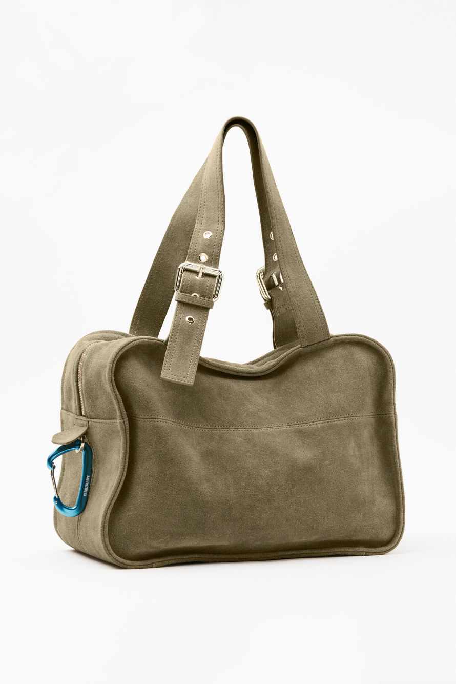 (IM)PERFECTION suede shopping bag, Green, Patrizia Pepe
