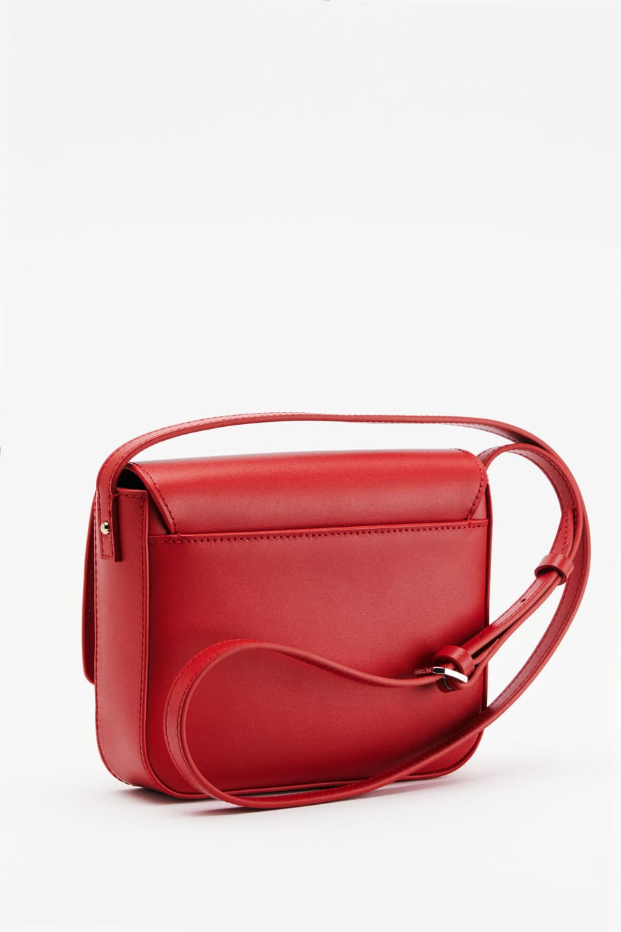 Essential Fly leather shoulder bag, Red, Patrizia Pepe