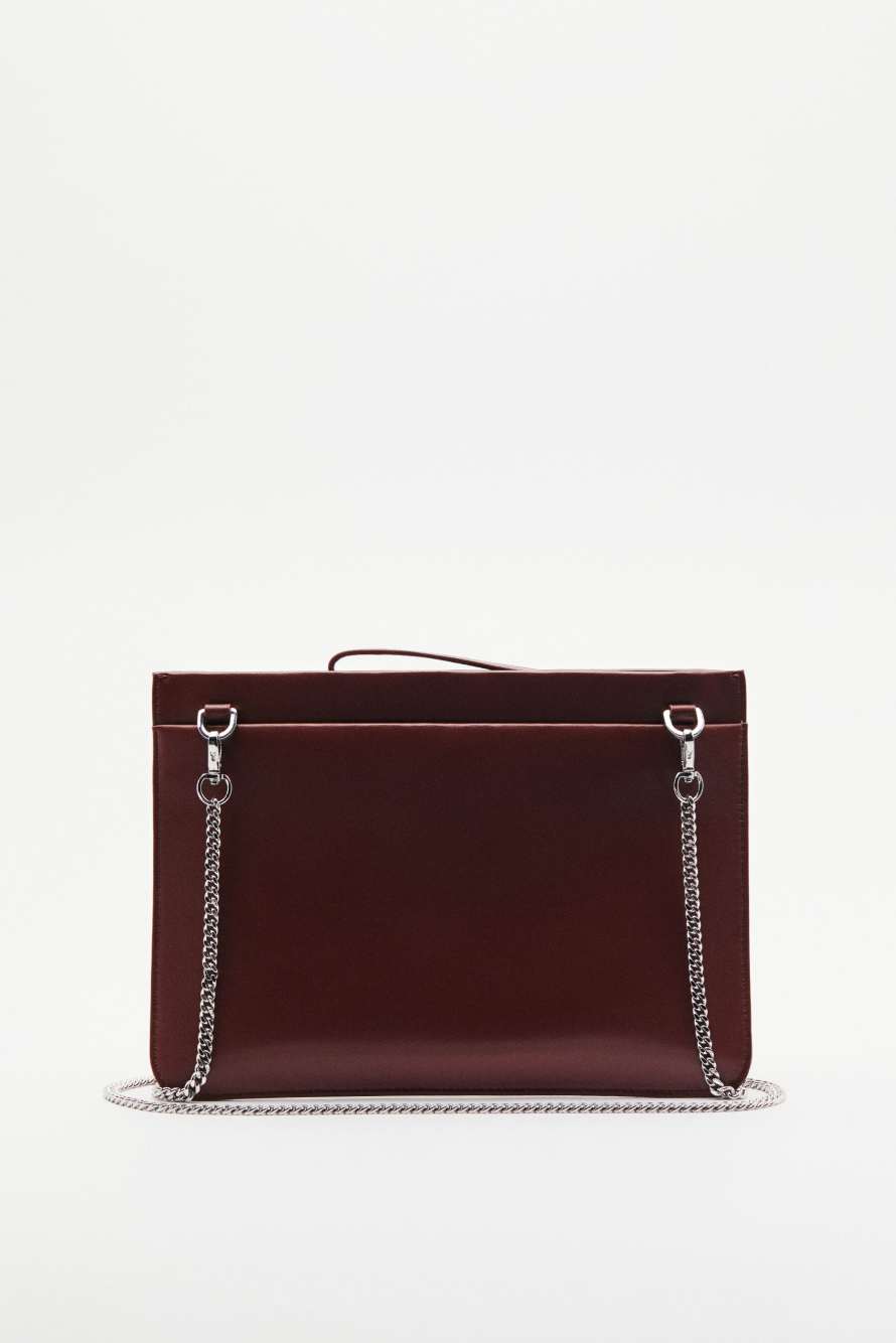 Сумка-клатч (IM)PERFECTION из кожи, Коричневый, Patrizia Pepe