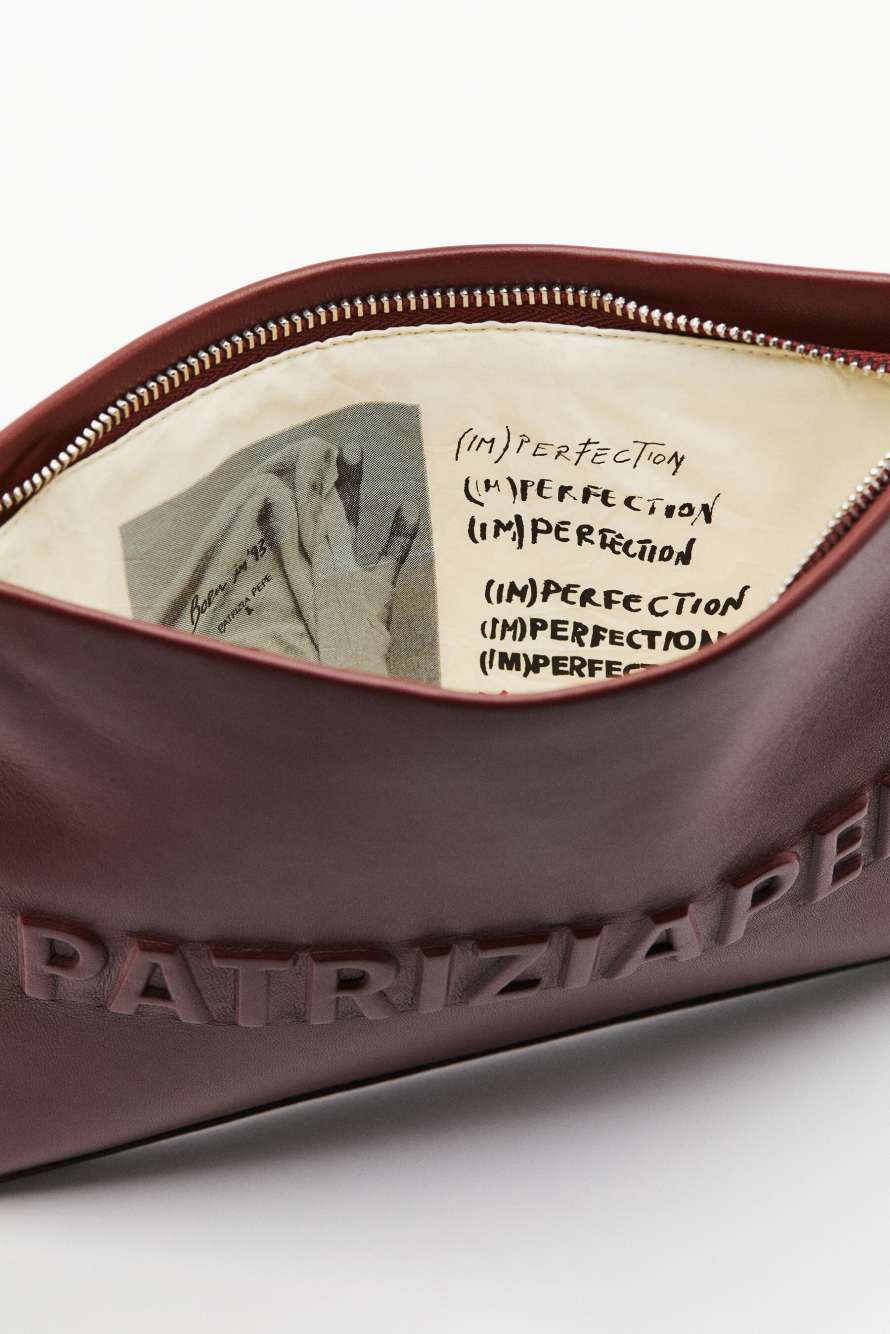 Сумка-клатч (IM)PERFECTION из кожи, Коричневый, Patrizia Pepe