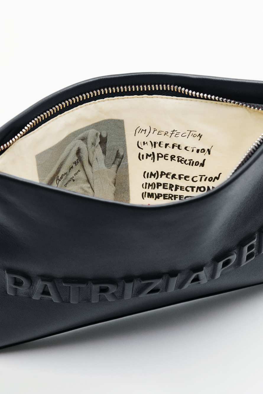 Сумка-клатч (IM)PERFECTION из кожи, Черный, Patrizia Pepe