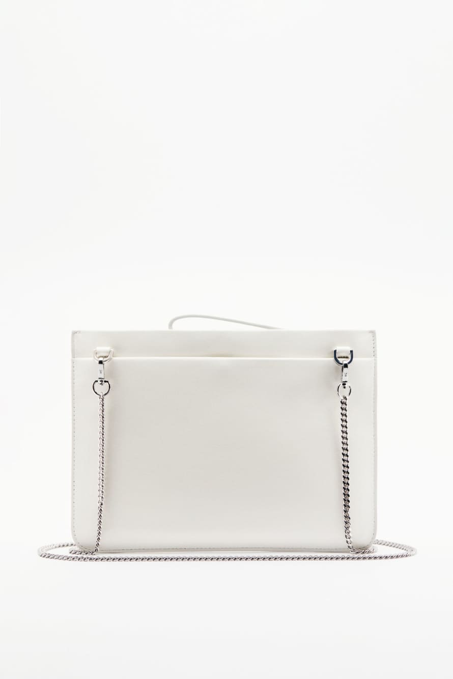 Сумка-клатч (IM)PERFECTION из кожи, Белый, Patrizia Pepe