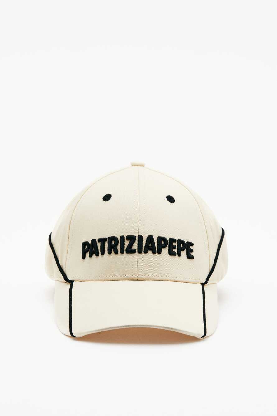 Бейсболка с контрастной вышивкой, Белый, Patrizia Pepe