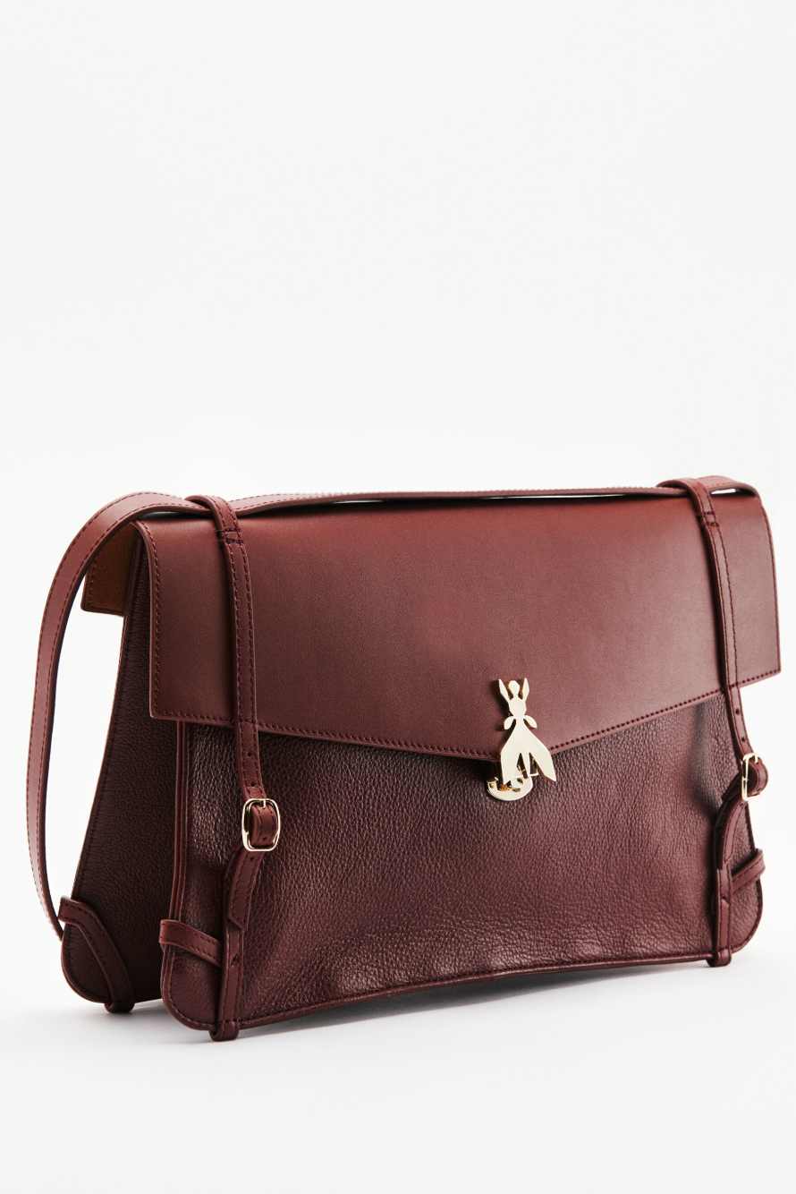 Fly Bamby Jour leather shoulder bag, Brown, Patrizia Pepe