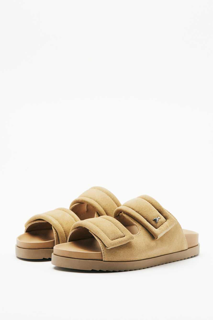 Suede Fly slippers, Beige, Patrizia Pepe