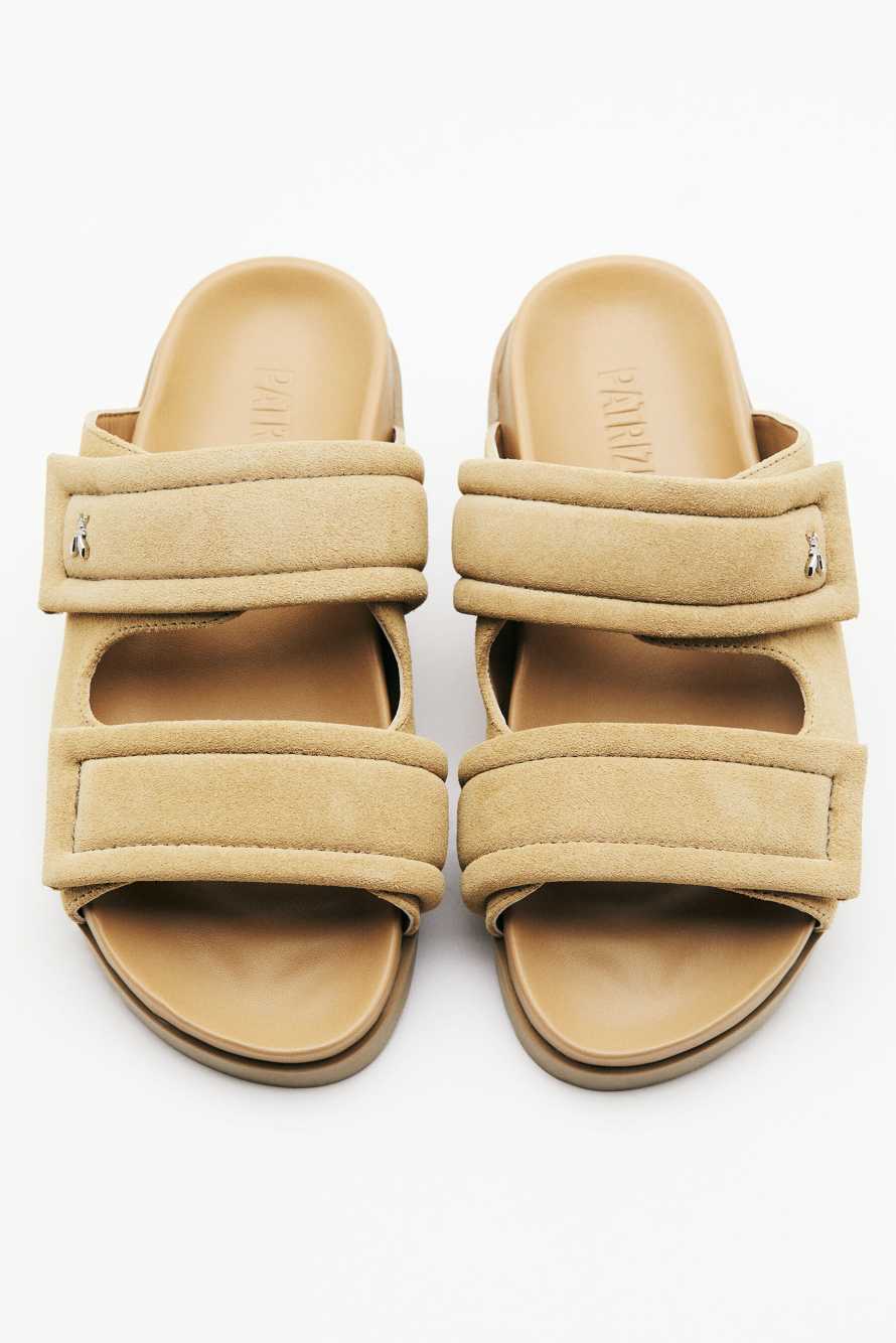 Suede Fly slippers, Beige, Patrizia Pepe