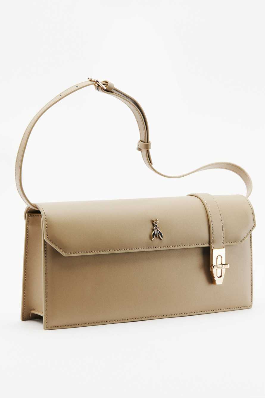 Жесткая горизонтальная сумка Modern Utility из кожи, Бежевый, Patrizia Pepe