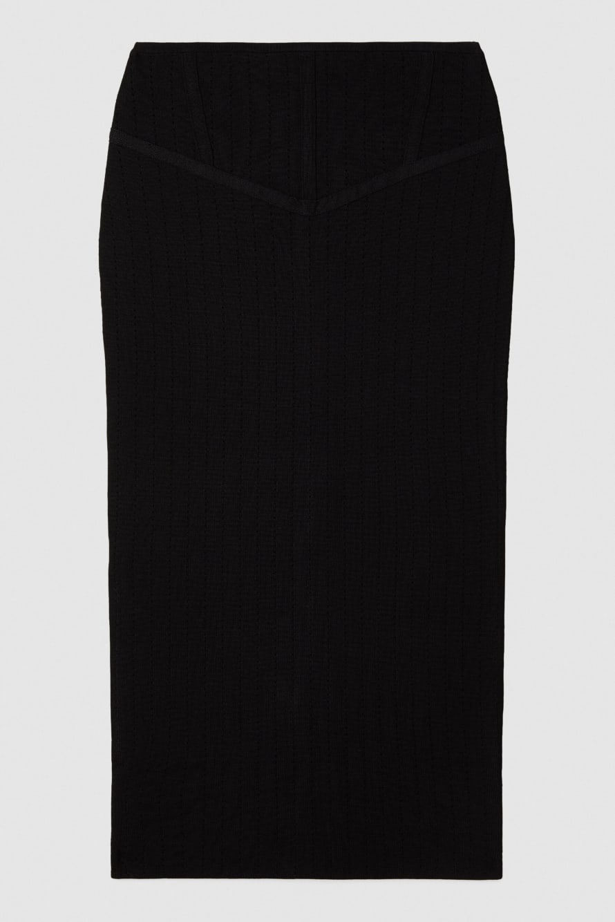 Jacquard knit midi skirt, Black, Patrizia Pepe