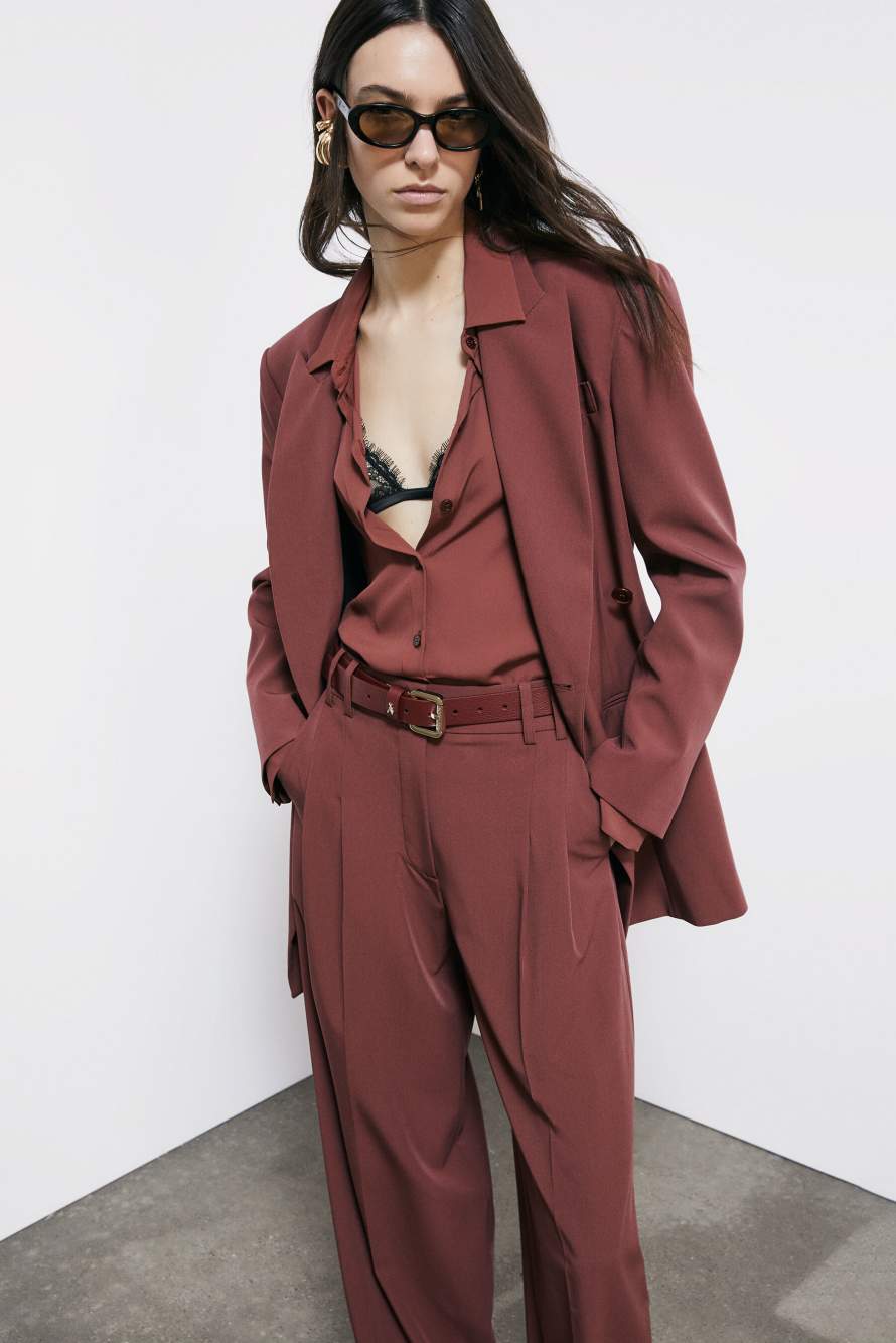 Soft viscose shirt, Brown, Patrizia Pepe