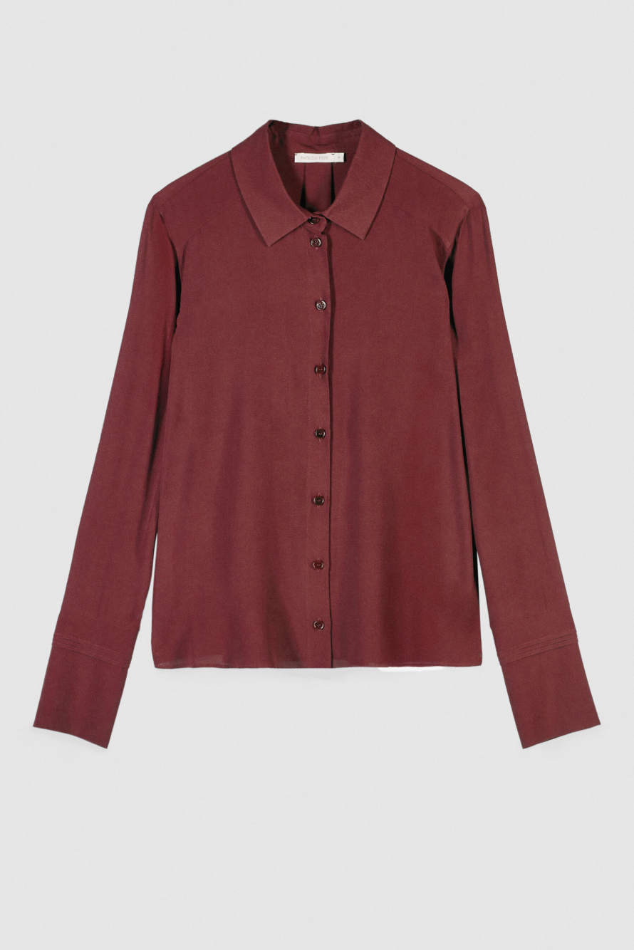 Soft viscose shirt, Brown, Patrizia Pepe