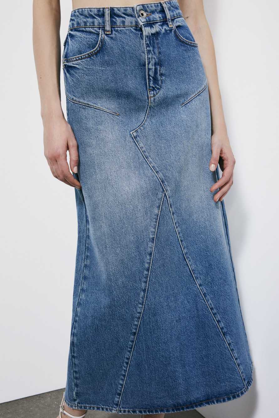 Long denim skirt, Blue, Patrizia Pepe