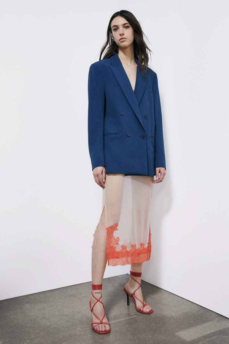 Tulle midi skirt with lace details, Beige/Orange, Patrizia Pepe