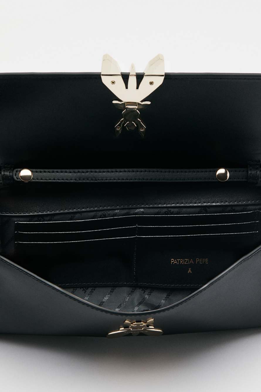 Кожаная сумка кросс-боди Square Essential Fly, Черный, Patrizia Pepe