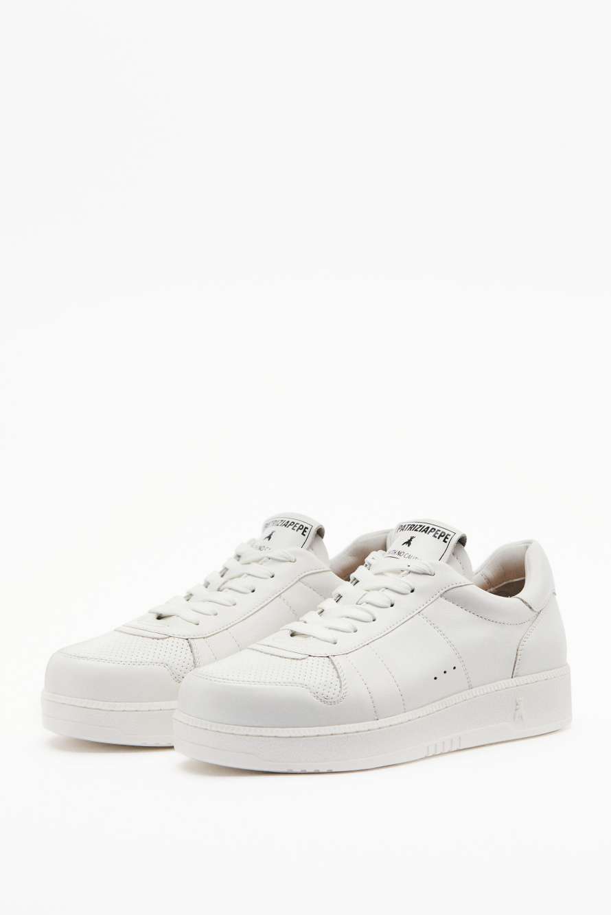 Leather sneakers, White, Patrizia Pepe
