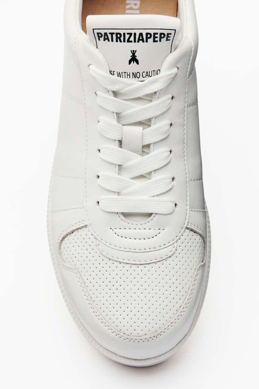Leather sneakers, White, Patrizia Pepe