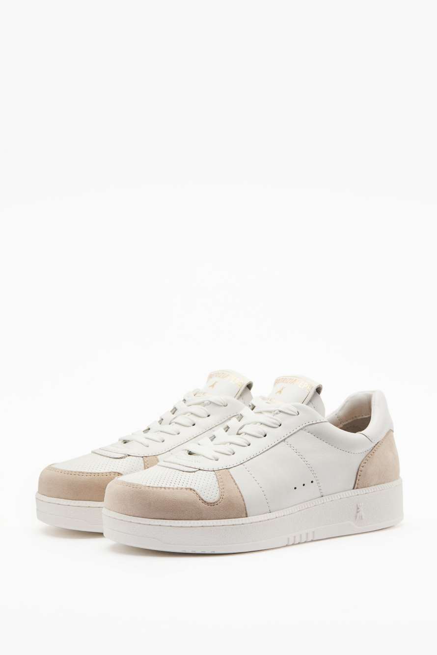 Leather and suede sneakers, White, Patrizia Pepe