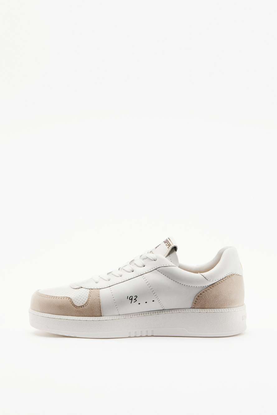 Leather and suede sneakers, White, Patrizia Pepe